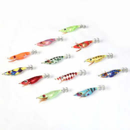 Big eyes wood shrimp squid jig Artificial Bait and Suppliers - SHANQING  TRADING : OEM Factory