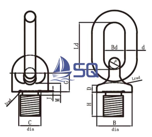 Eye Bolts With Links To BS 4278