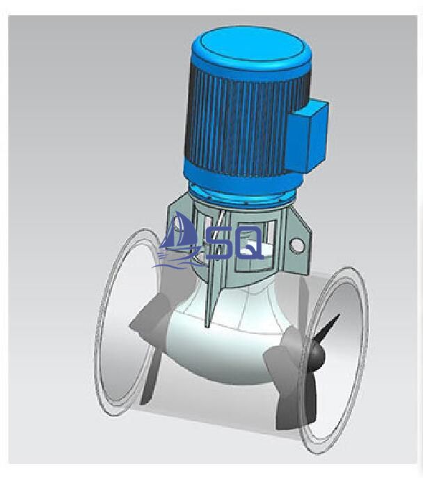 Lateral thruster with contra-rotating propellers