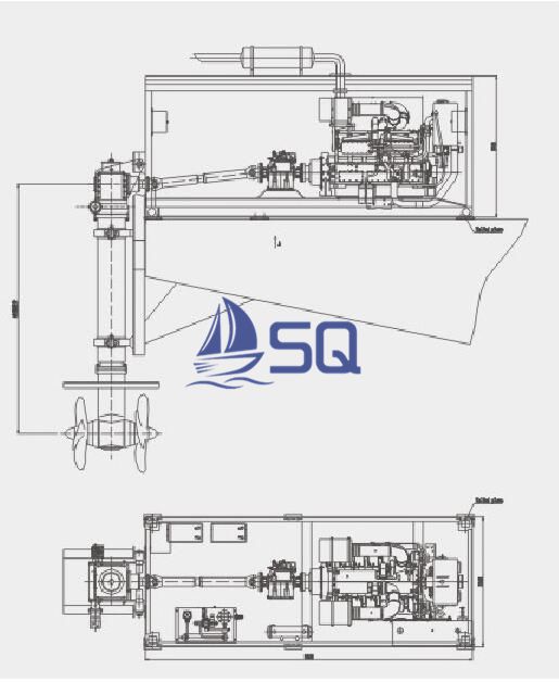 Deck combination azimuth thruster