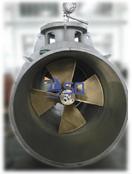 Lateral thruster with contra-rotating propellers